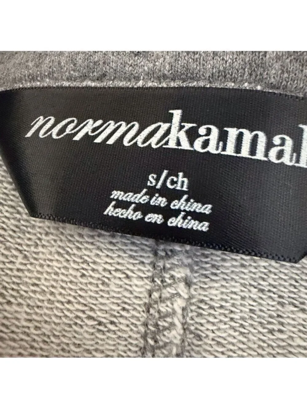 Norma Kamali Gray Sweatshirt Pea Coat Double Breasted Sz S